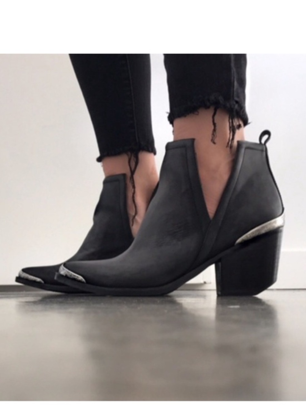 Jeffrey Campbell Cromwell Distressed Cowboy Boots.